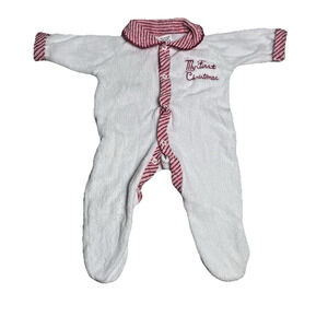 Vintage My First Christmas Newborn Small Infant Pajama Sleeper Terrycloth USA
